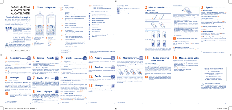 Page 1 of the manual User Manual Alcatel One Touch 1010X