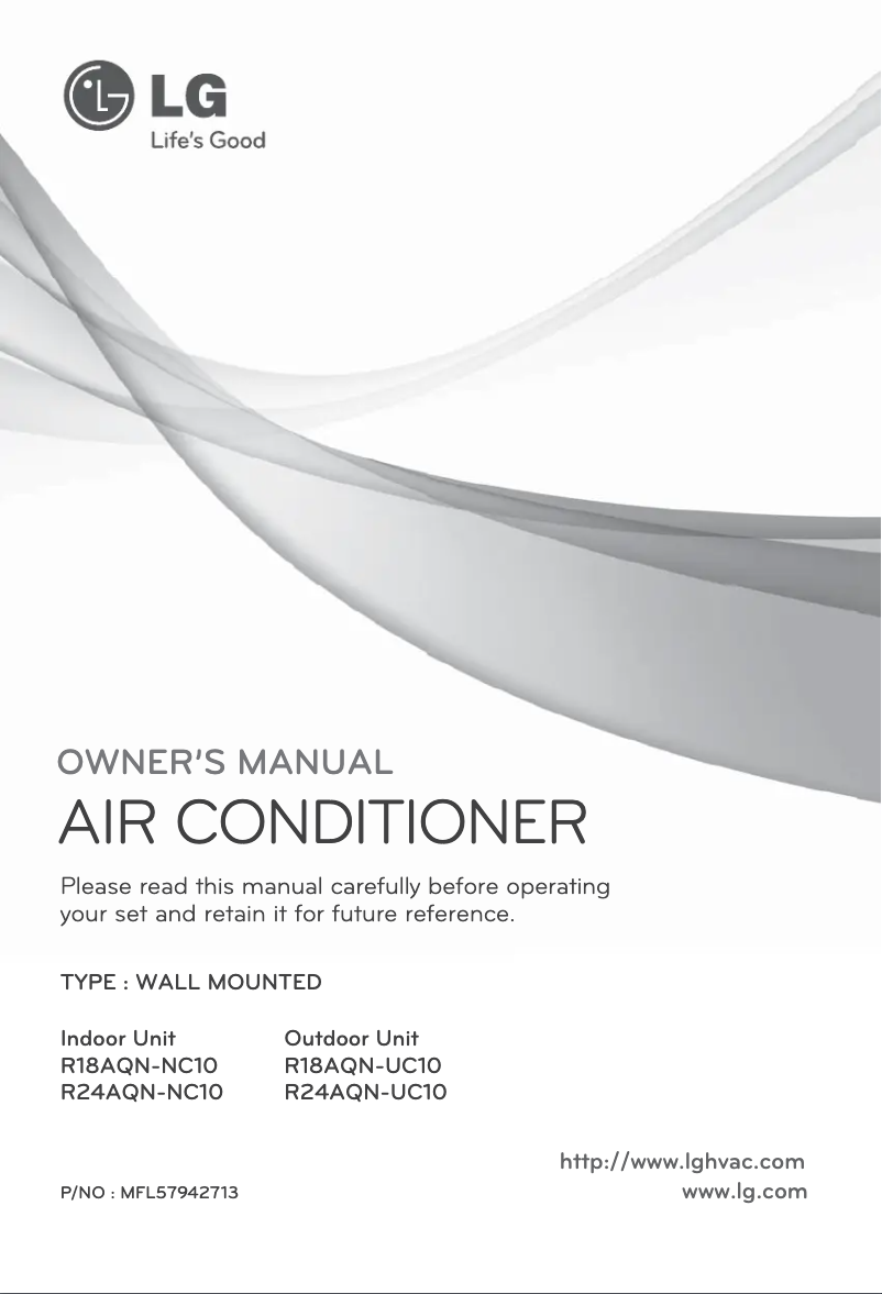 Page n°1 - Manuel utilisateur LG R18AQN-NC10