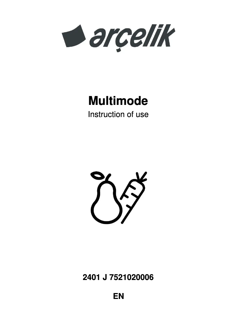 Page n°1 - Manuel utilisateur Arçelik 2401 J