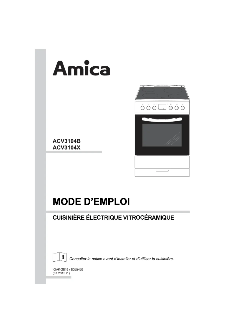 Page n°1 - Manuel utilisateur Amica ACV 3104 X