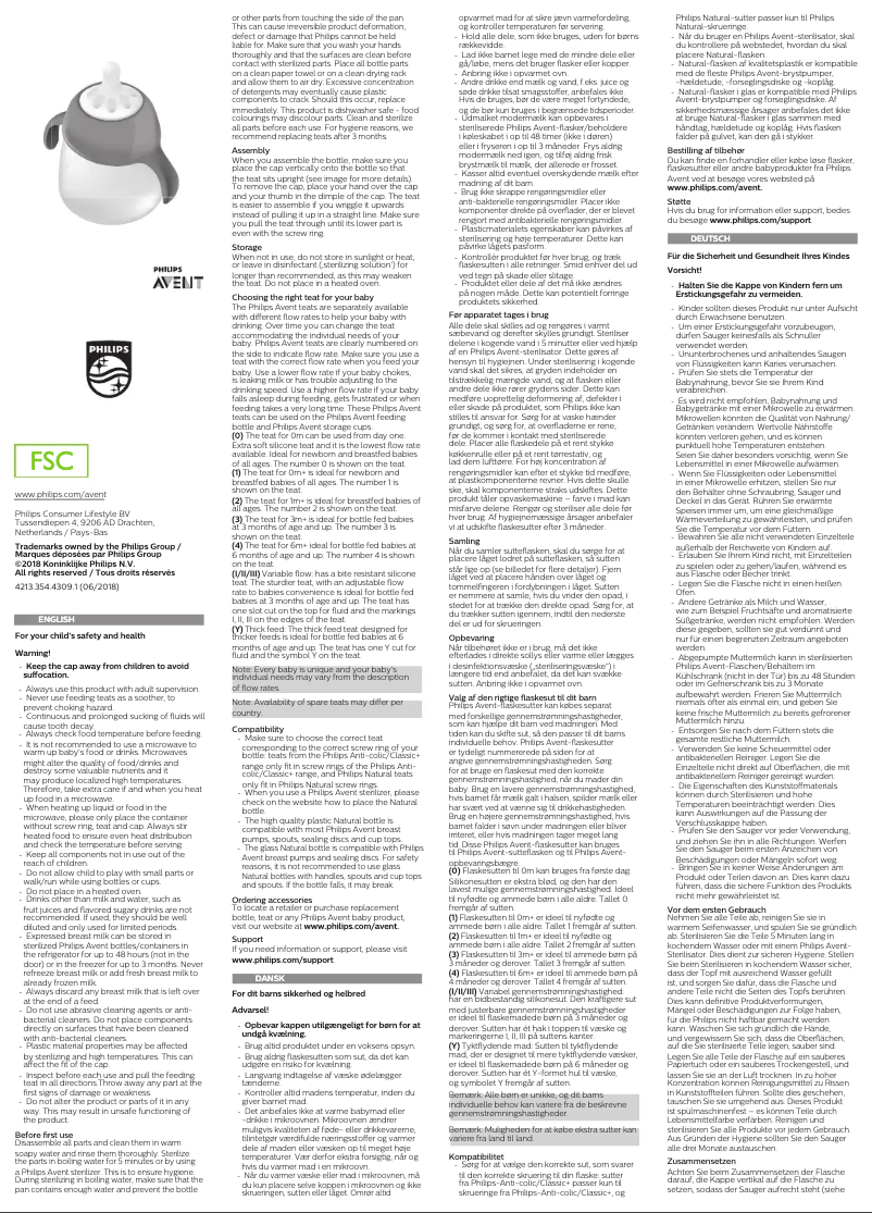 Page 1 of the manual User Manual Philips AVENT SCF262