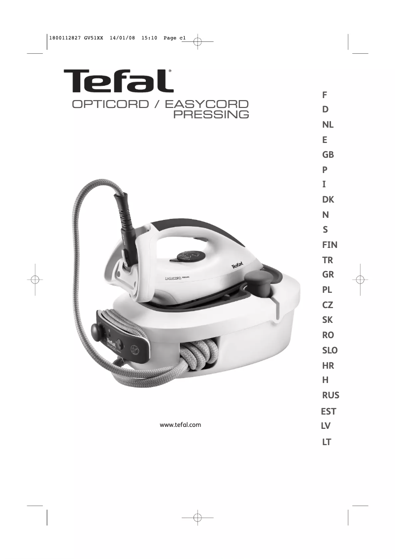 Page n°1 - Manuel utilisateur Tefal GV5125G0