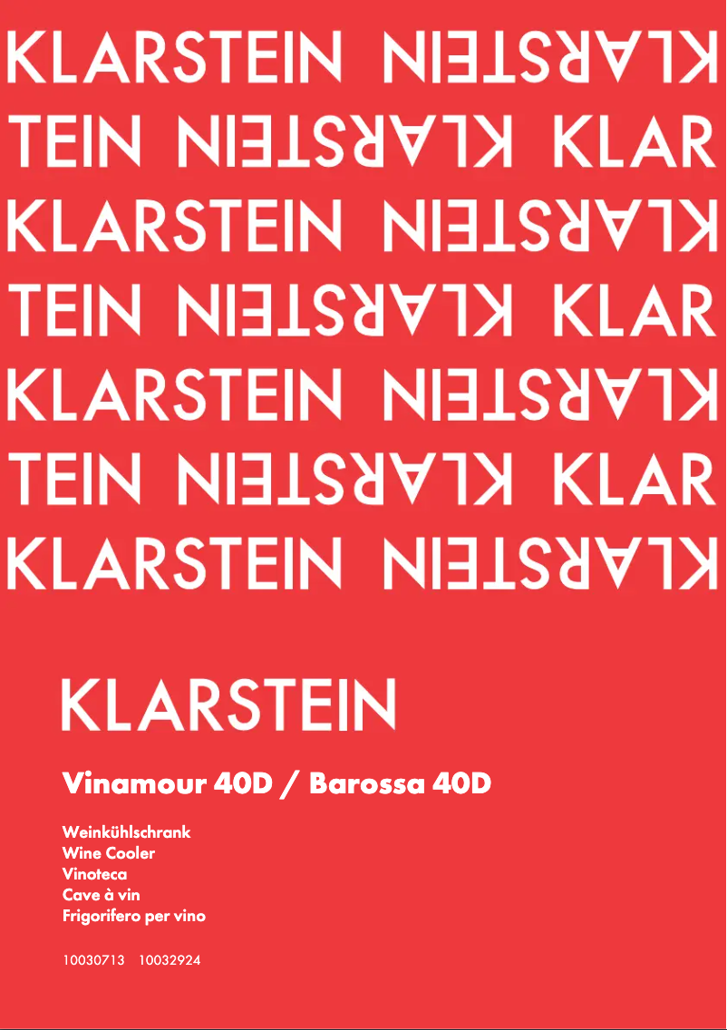Page n°1 - Manuel utilisateur Klarstein Vinamour 40D
