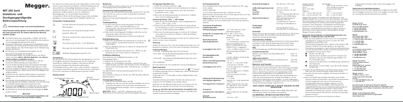 Page 1 de la notice Manuel utilisateur Megger MIT210