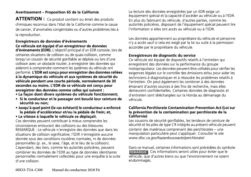 Image de la première page du manuel de l'appareil Fit (2018)