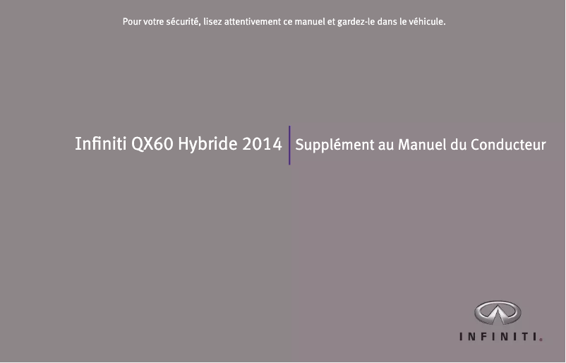 Page n°1 - Manuel utilisateur Infiniti QX60 Hybrid (2014)