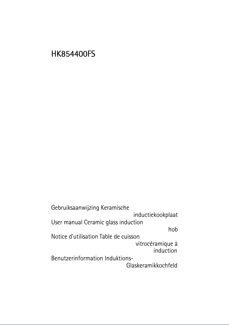 Page n°1 - Manuel utilisateur AEG HK854400FS