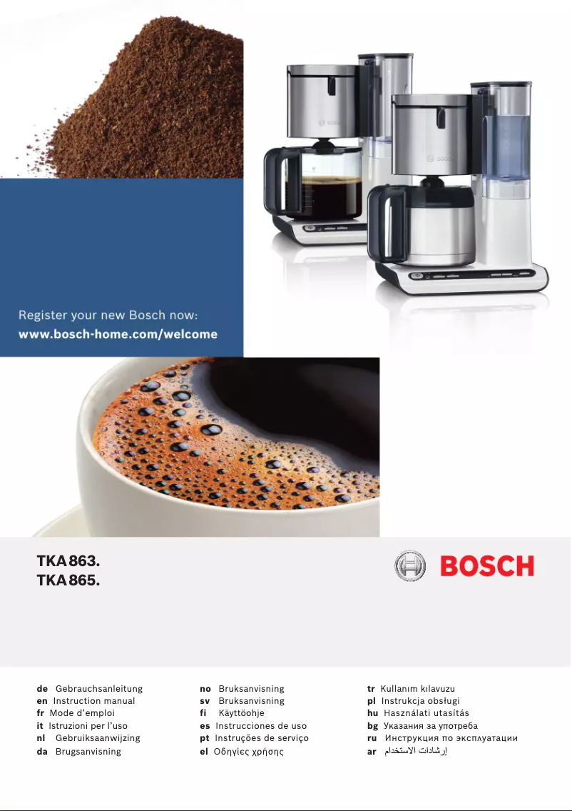 Page n°1 - Manuel utilisateur Bosch TKA8633