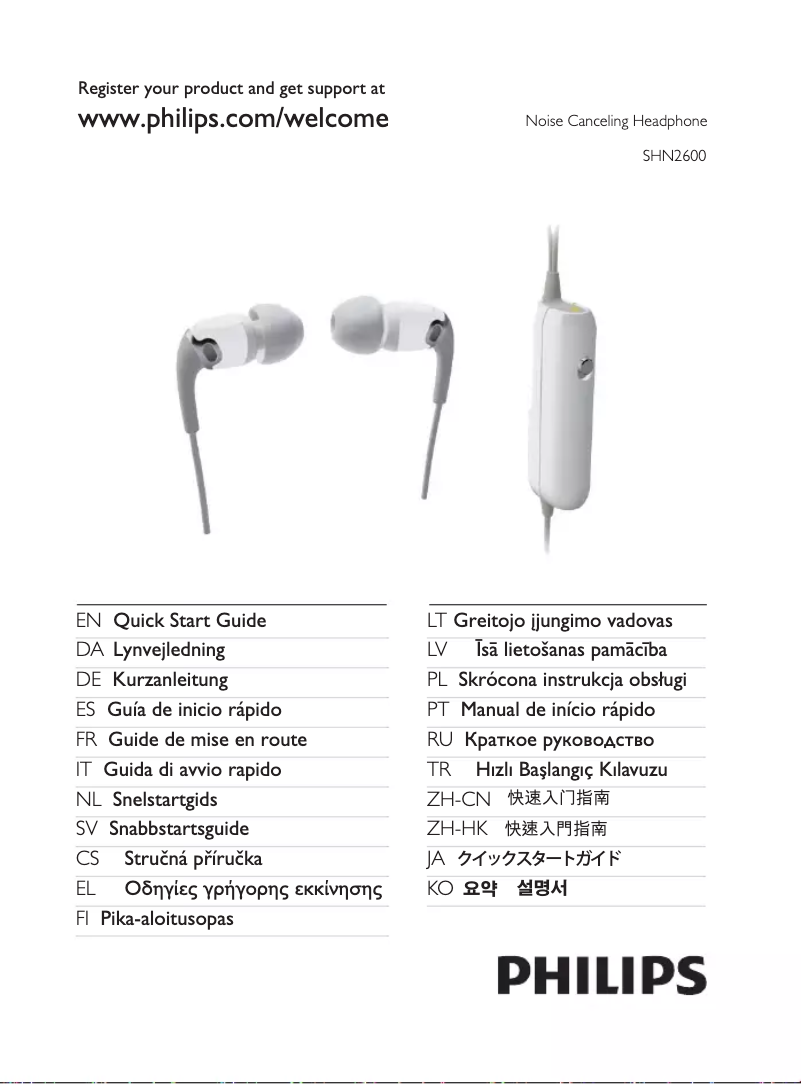 Page n°1 - Manuel utilisateur Philips SHN2600
