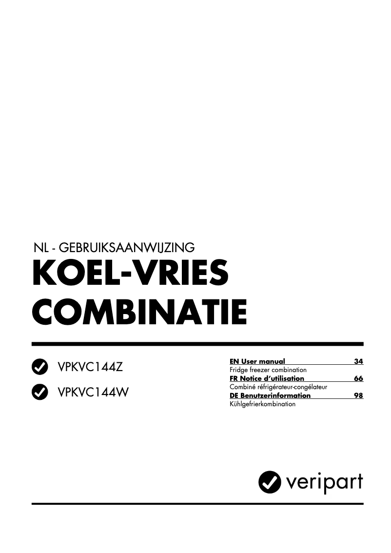 Image de la première page du manuel de l'appareil VPKVC144Z