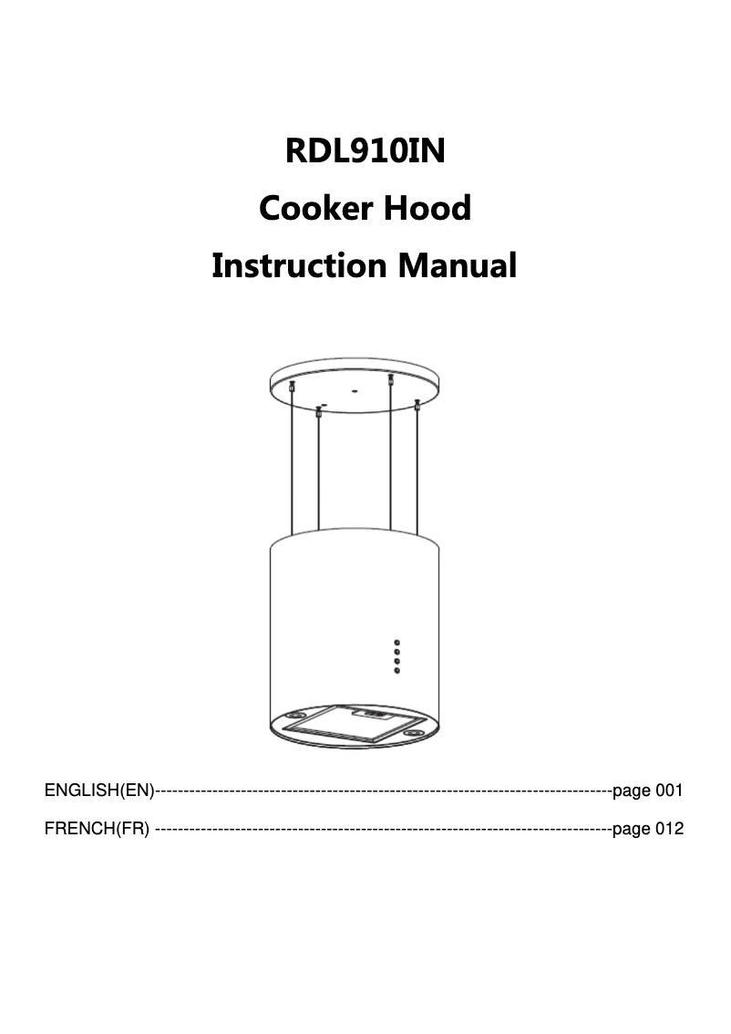 Page 1 de la notice Manuel utilisateur Rosieres RDL910/1IN