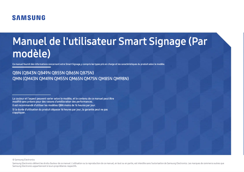 Page n°1 - Manuel utilisateur Samsung QM98N