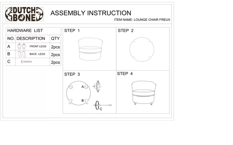 Page 1 de la notice Manuel utilisateur Dutchbone Freux