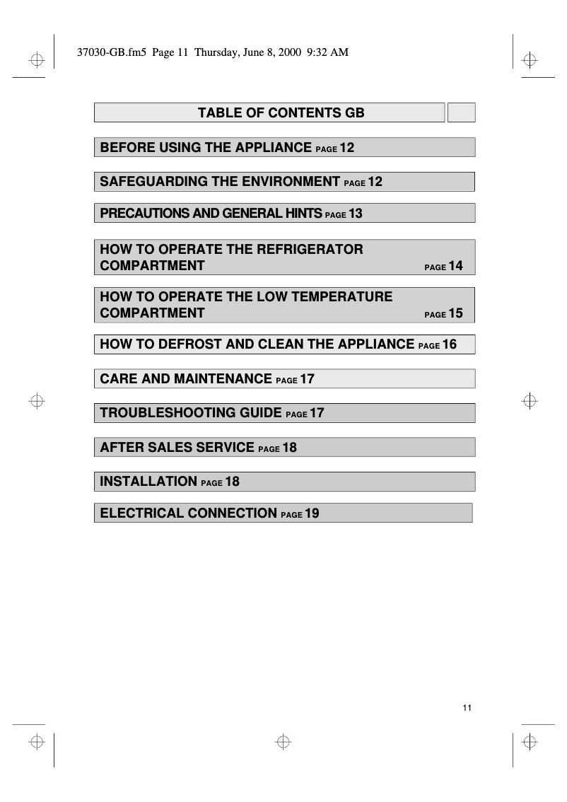 Page 1 de la notice Manuel utilisateur Whirlpool ART 600 H