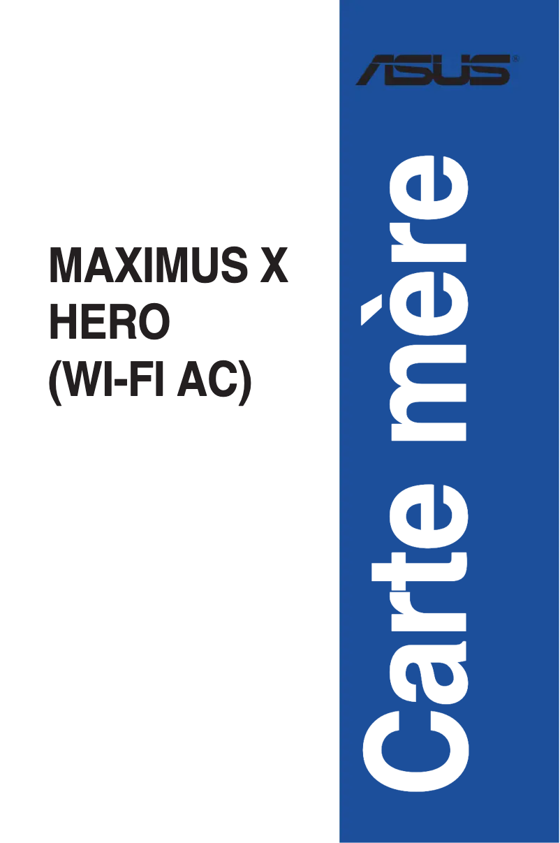 Image de la première page du manuel de l'appareil ROG Maximus X Hero