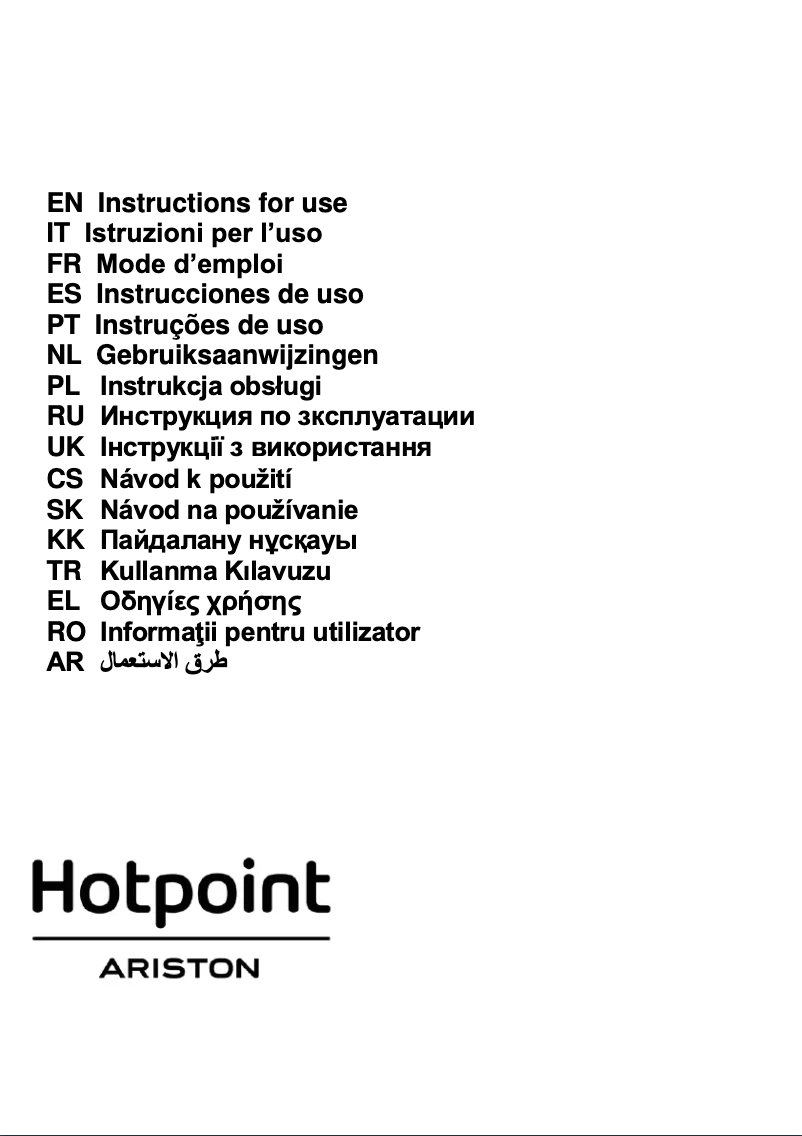 Page 1 de la notice Manuel utilisateur Hotpoint Ariston HHPN 6.5F LM AN