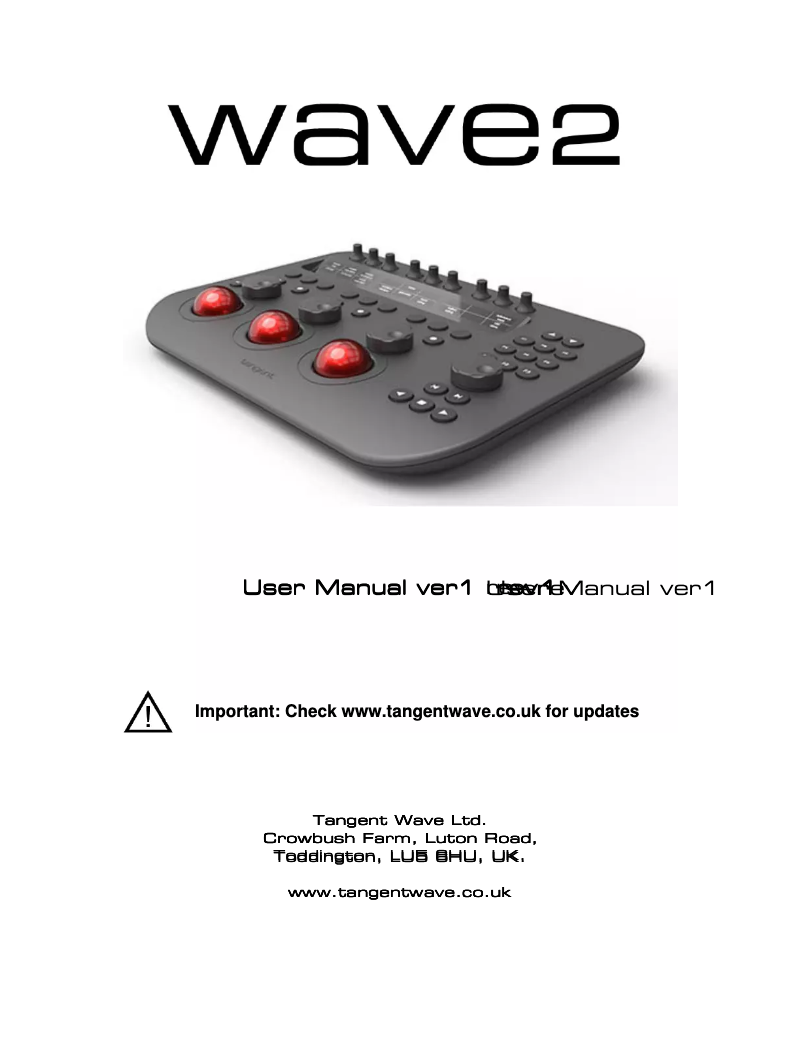 Page 1 de la notice Manuel utilisateur Tangent Wave 2