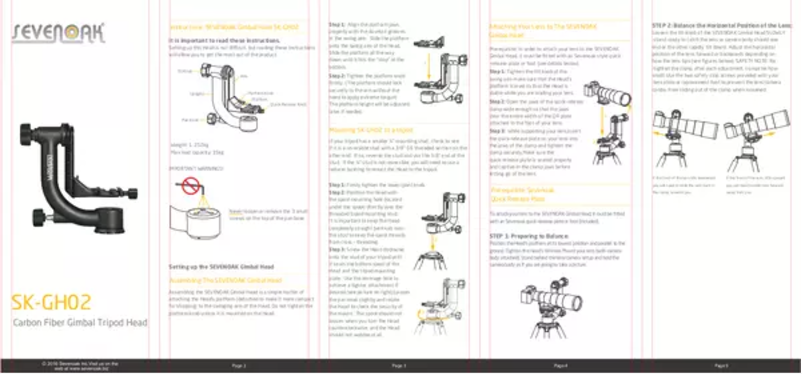 Page 1 de la notice Manuel utilisateur Sevenoak SK-GH02