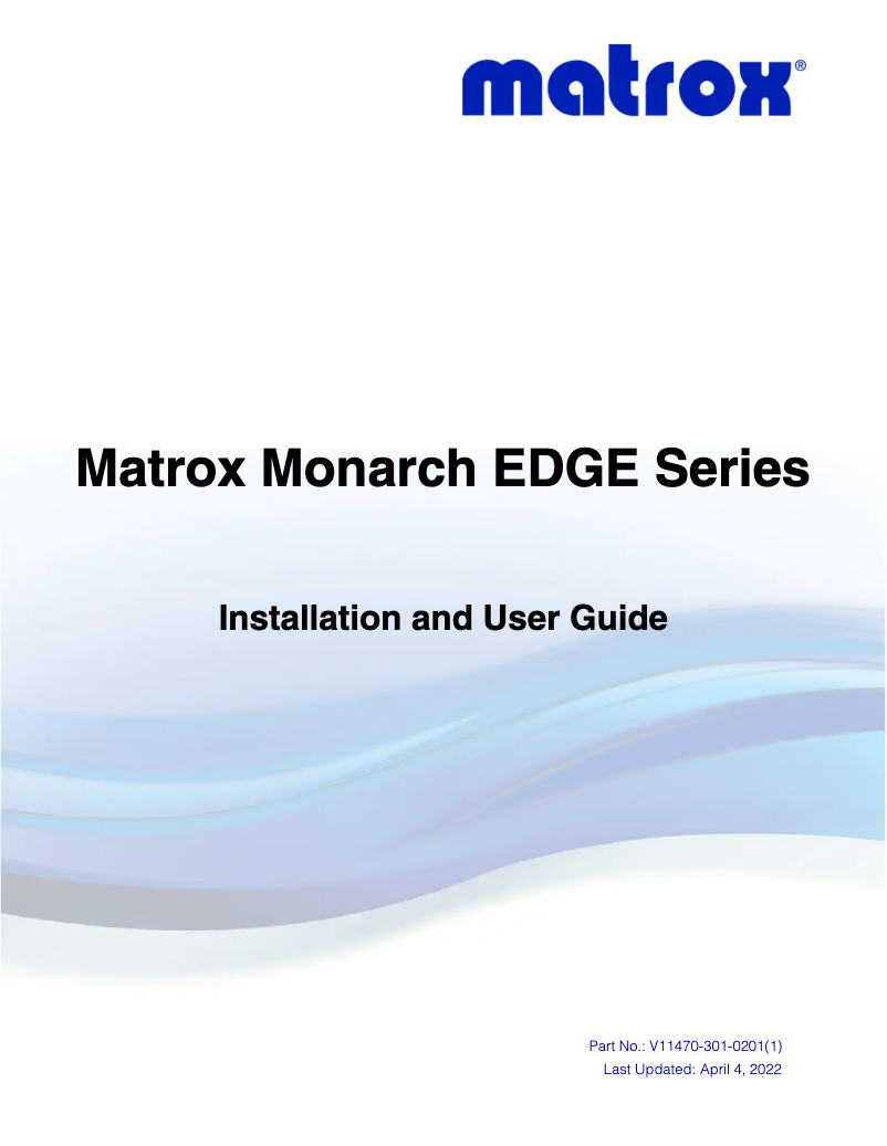 Page n°1 - Manuel utilisateur Matrox Monarch EDGE