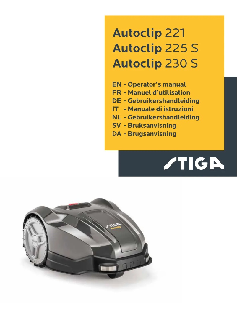 Page n°1 - Manuel utilisateur Stiga Autoclip 225 S