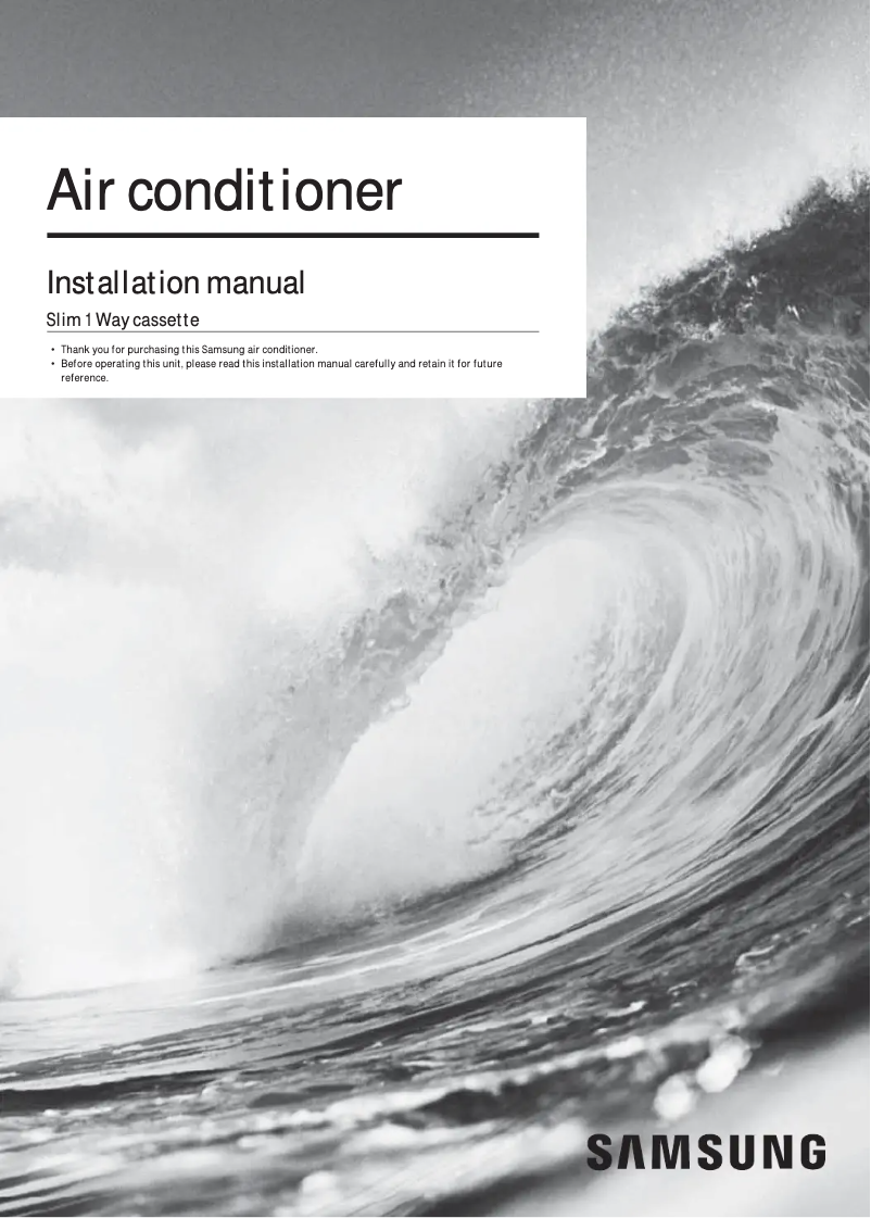 Page 1 de la notice Guide d'installation Samsung AM009FN1DCH