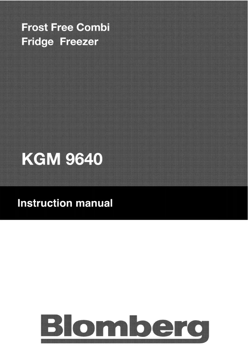Page 1 de la notice Manuel utilisateur Blomberg KGM9640