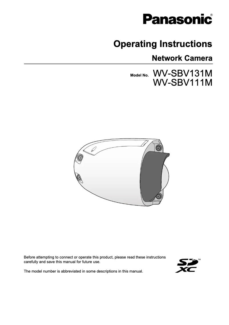 Página 1 del manual Manual de usuario Panasonic WV-SBV111M
