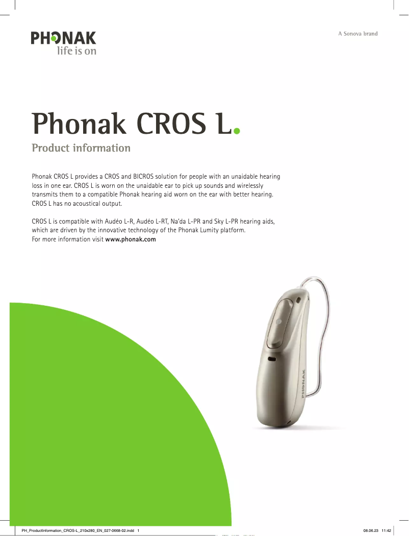 Image de la première page du manuel de l'appareil CROS L-R