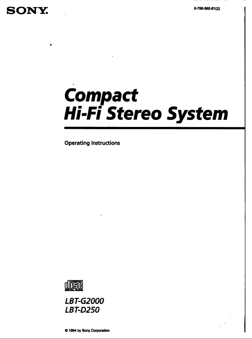 Page n°1 - Manuel utilisateur Sony LBT-D250