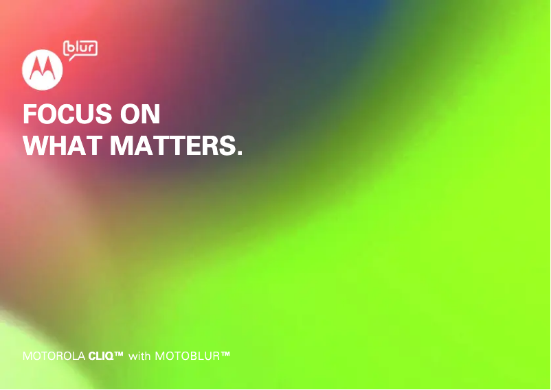 Page 1 de la notice Manuel utilisateur Motorola Cliq