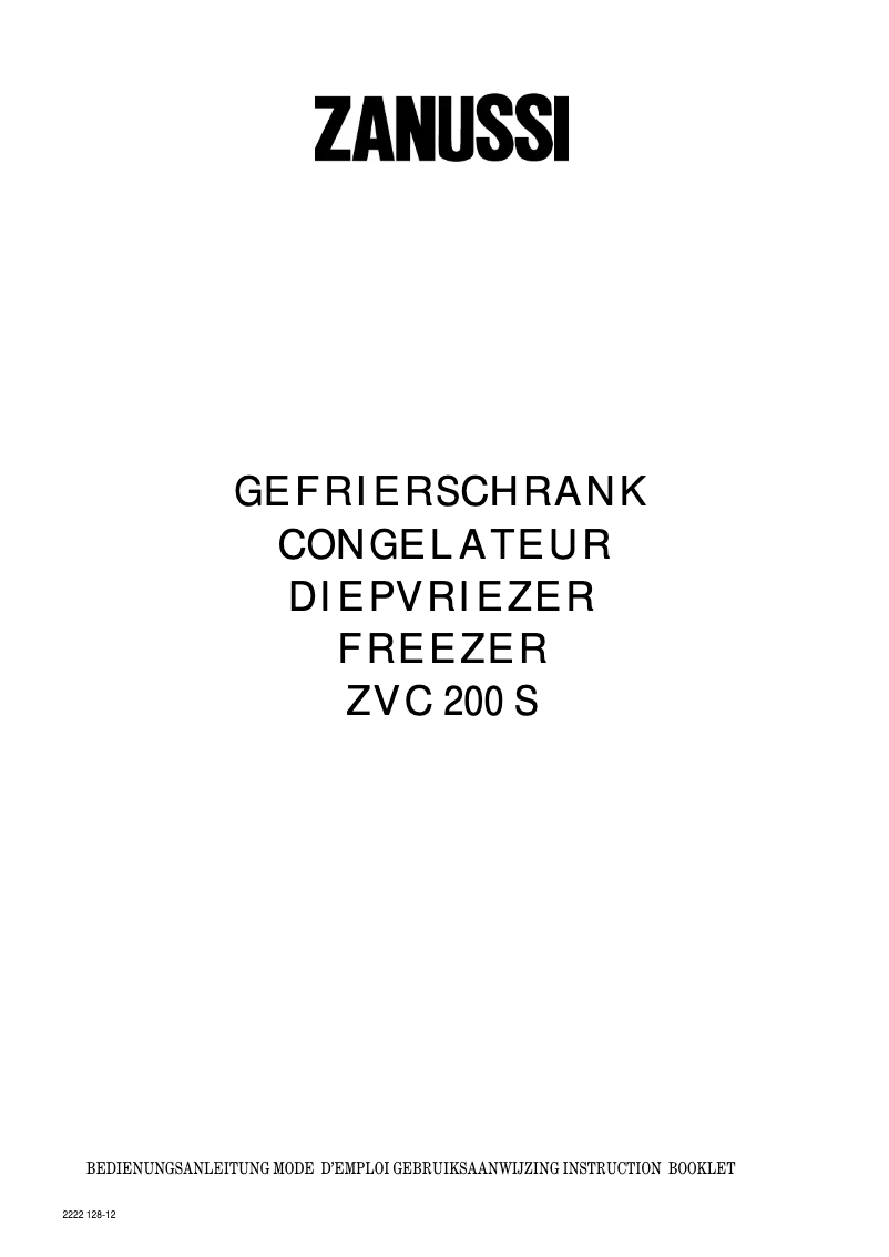 Image de la première page du manuel de l'appareil ZVC 200 S