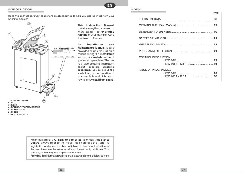 Image de la première page du manuel de l'appareil LTO 106