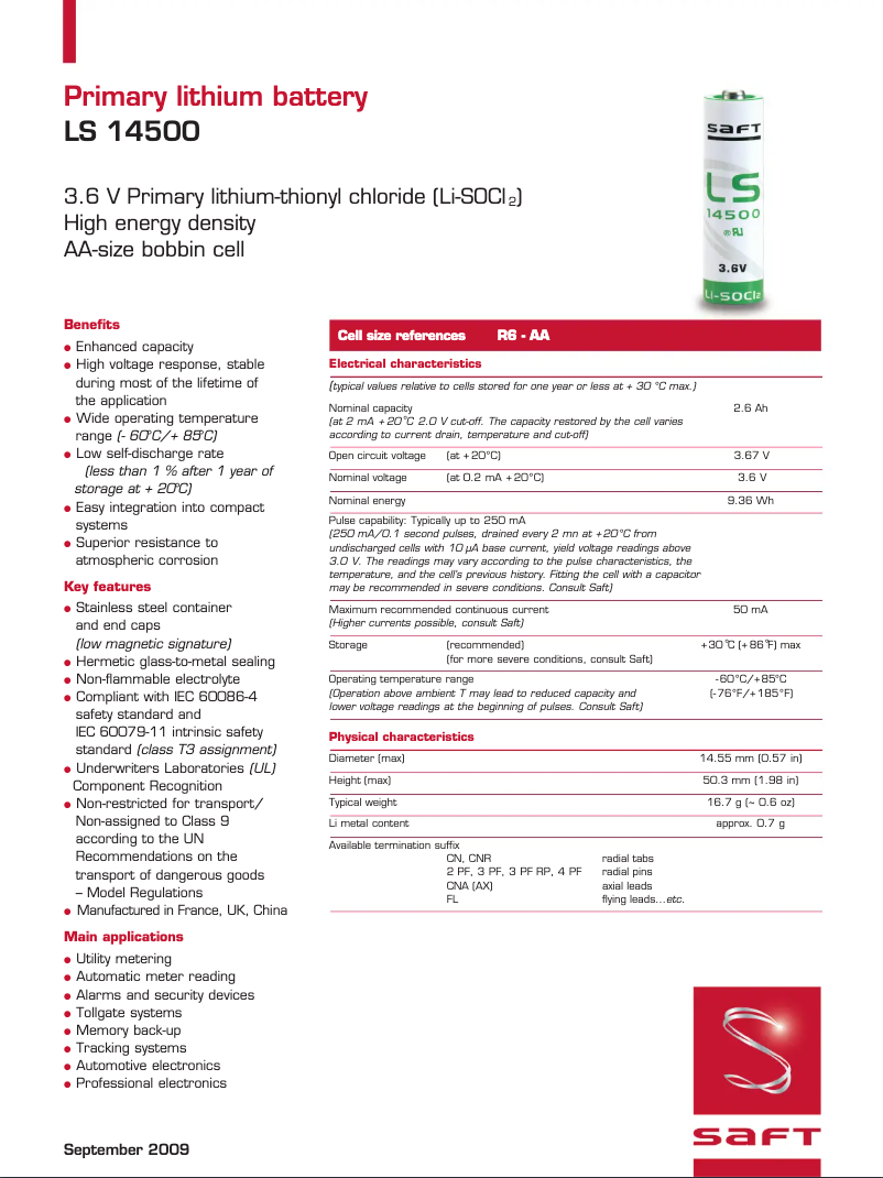 Page n°1 - Fiche technique Comark N9005