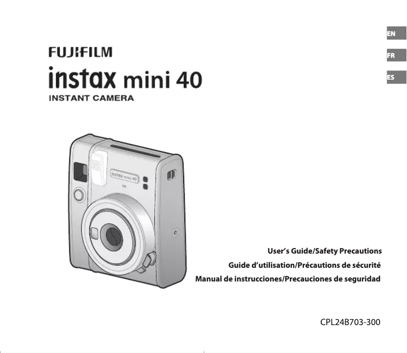 Page n°1 - Manuel utilisateur Fujifilm Instax Mini 40
