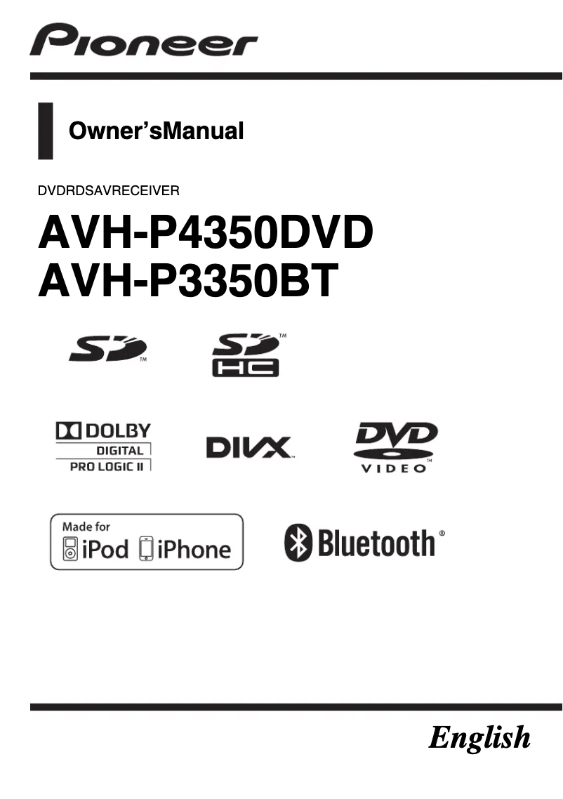 Page 1 de la notice Manuel utilisateur Pioneer AVH-P3350BT
