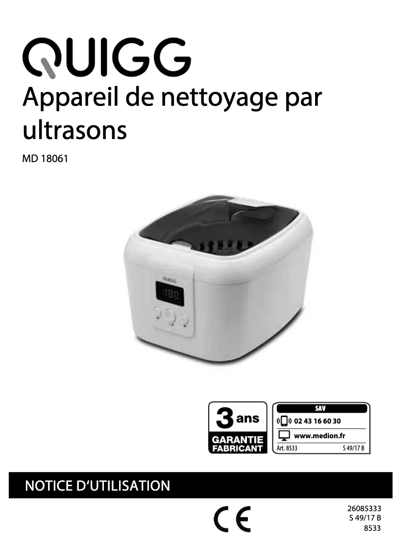 Image de la première page du manuel de l'appareil MD 18061