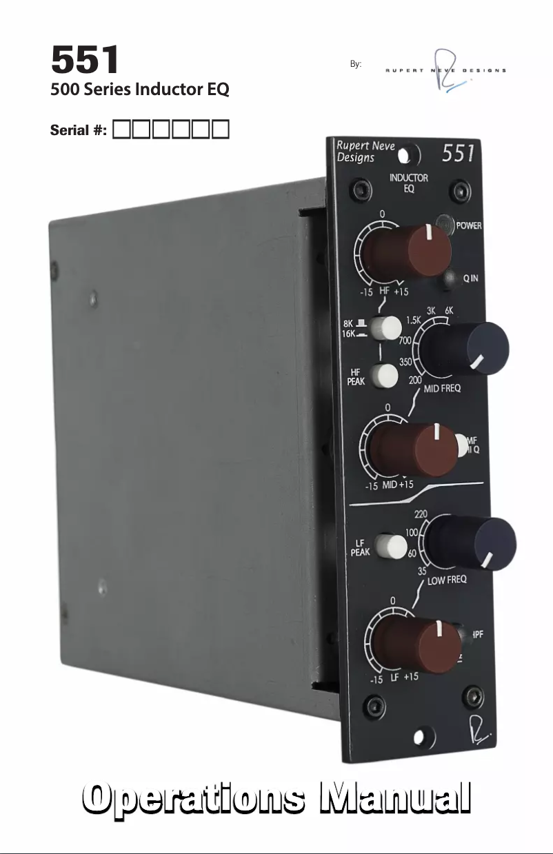 Page n°1 - Manuel utilisateur Rupert Neve Designs 551