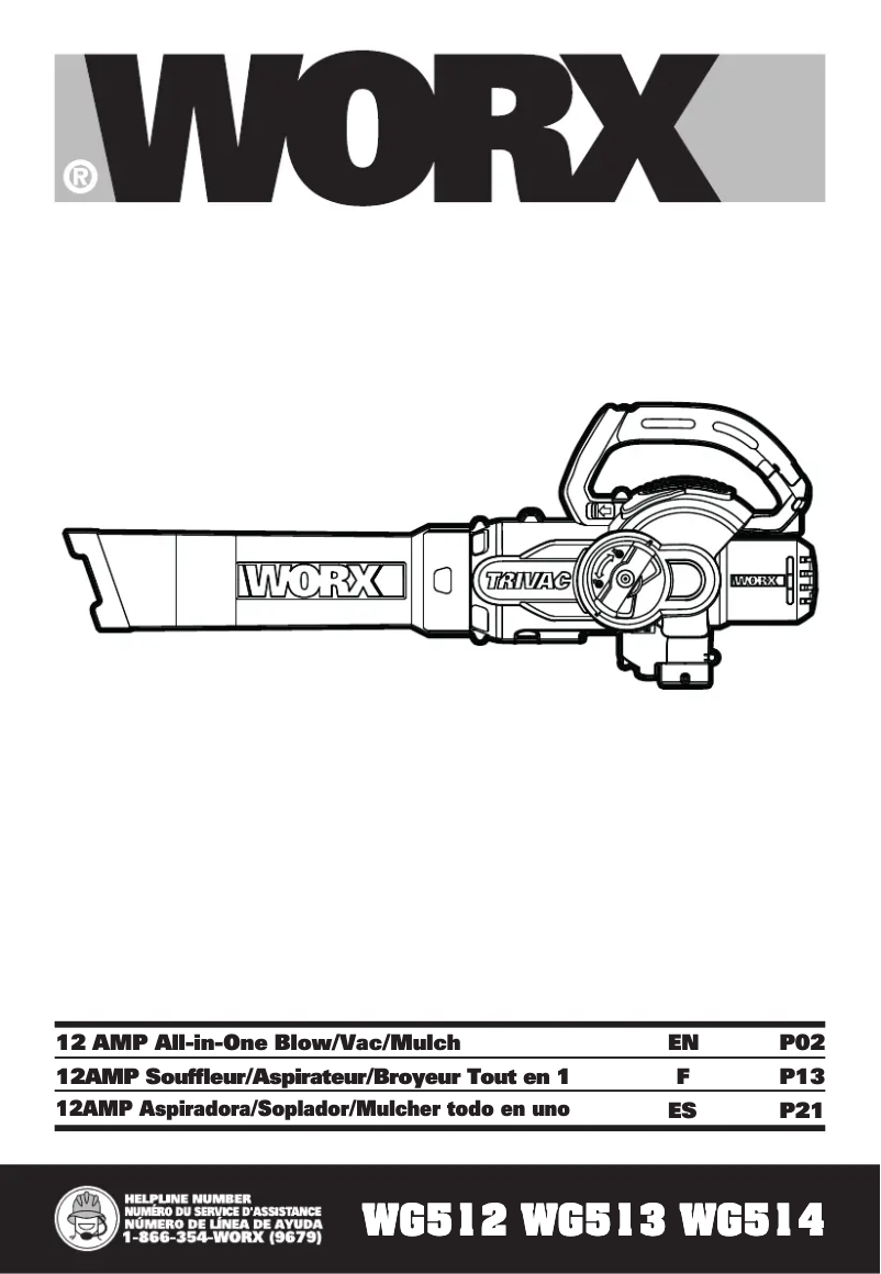 Page n°1 - Manuel utilisateur Worx WG514
