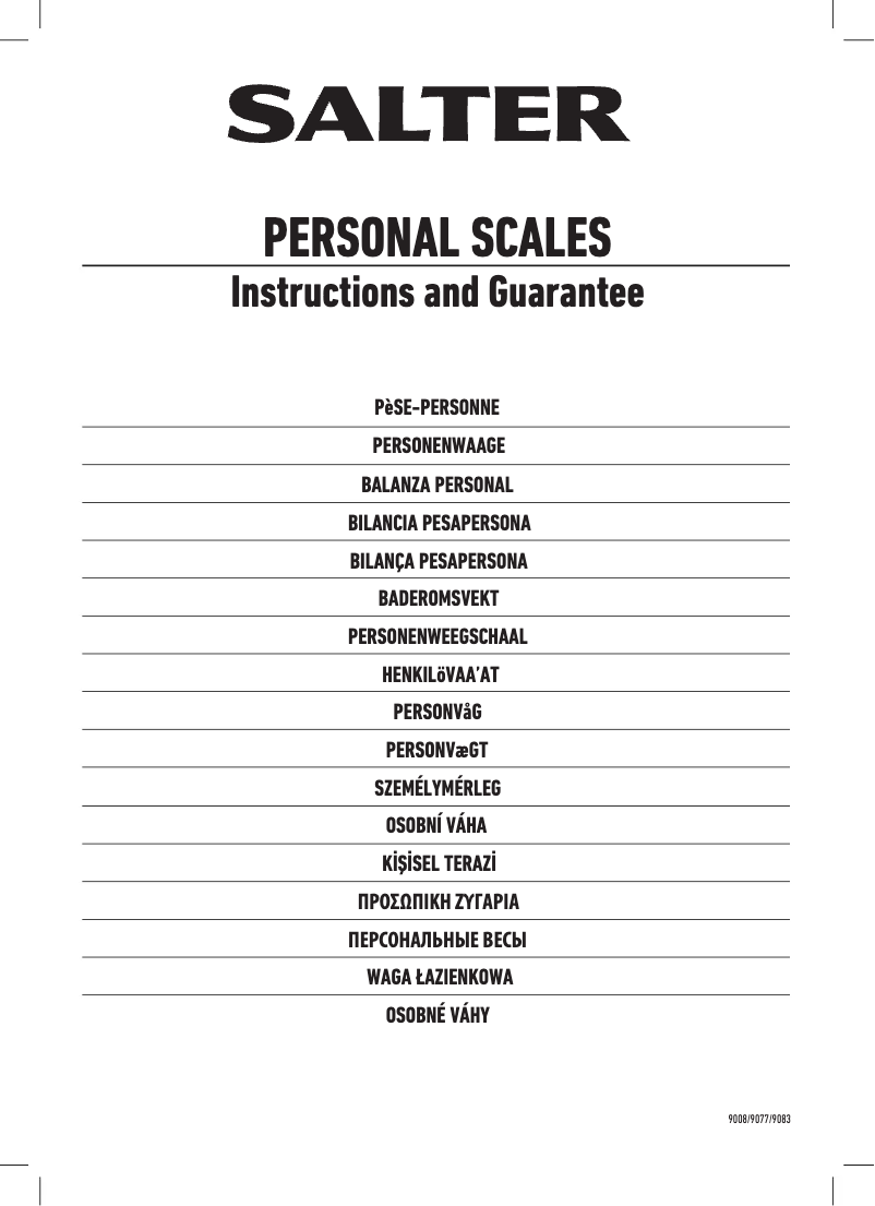 Page n°1 - Manuel utilisateur Salter WH3R Dual Display 9008