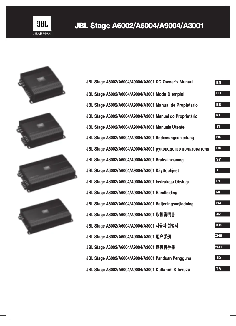 Page n°1 - Manuel utilisateur JBL Stage A3001