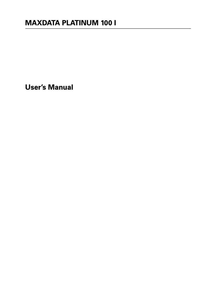 Page 1 de la notice Manuel utilisateur Maxdata Platinum 100 i