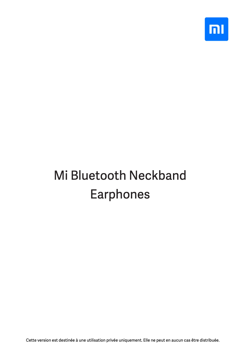 Image de la première page du manuel de l'appareil Mi Bluetooth Neckband Earphones