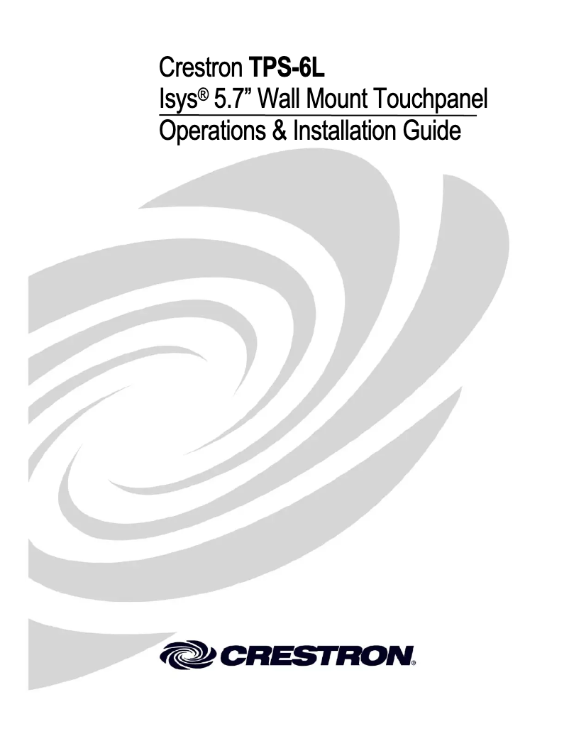 Page 1 de la notice Manuel utilisateur Crestron TPS-6LA-T