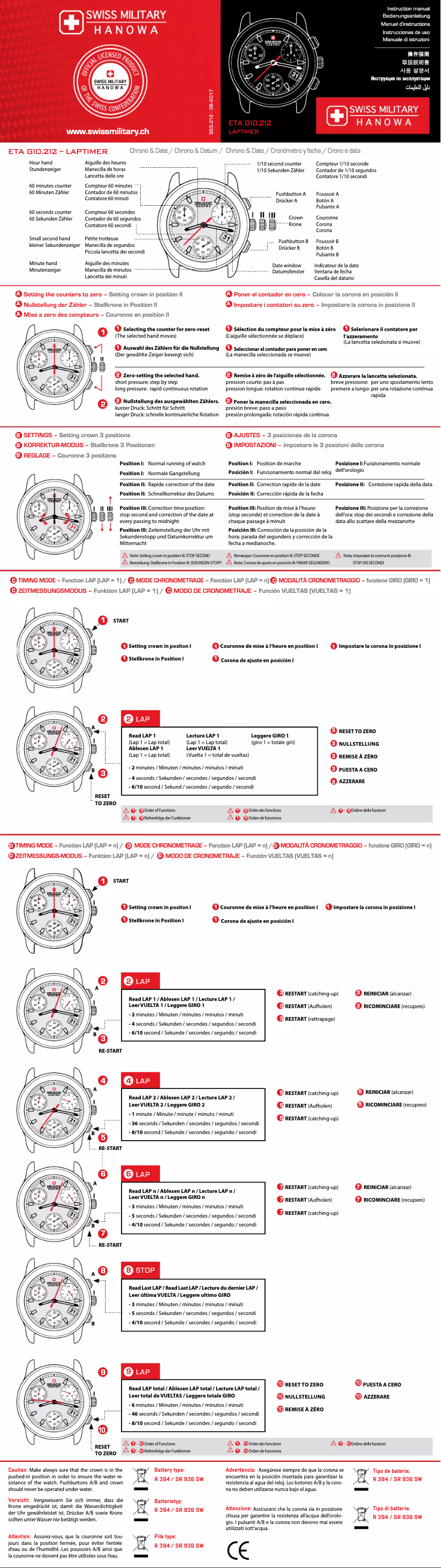 Page n°1 - Manuel utilisateur Swiss Military Hanowa Patrol Chrono