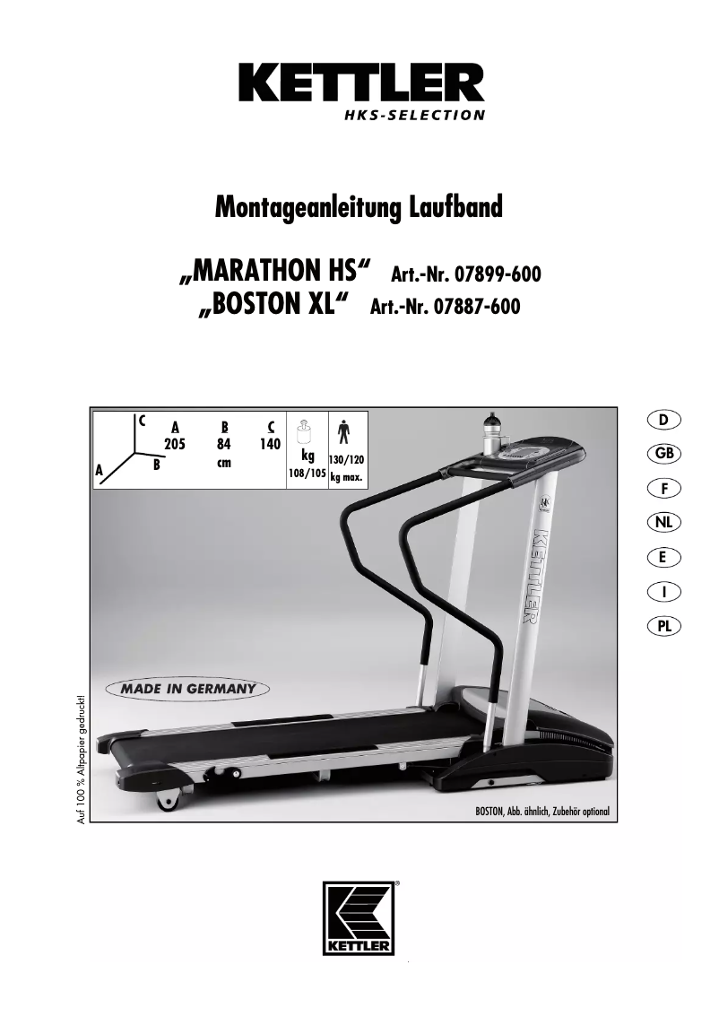 Image de la première page du manuel de l'appareil Boston XL