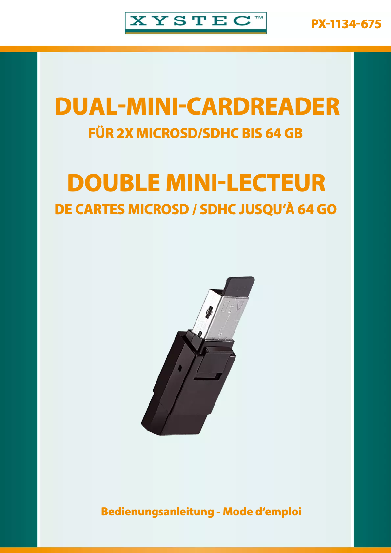 Page 1 de la notice Manuel utilisateur Xystec PX-1134-675