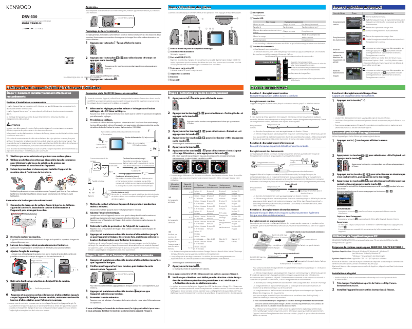 Page 1 de la notice Manuel utilisateur Kenwood DRV-330