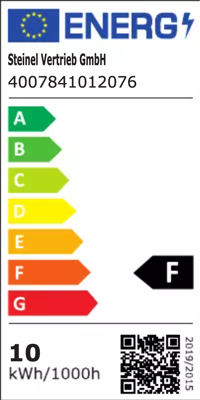 Page 1 de la notice Label énergétique Steinel XLED home curved S