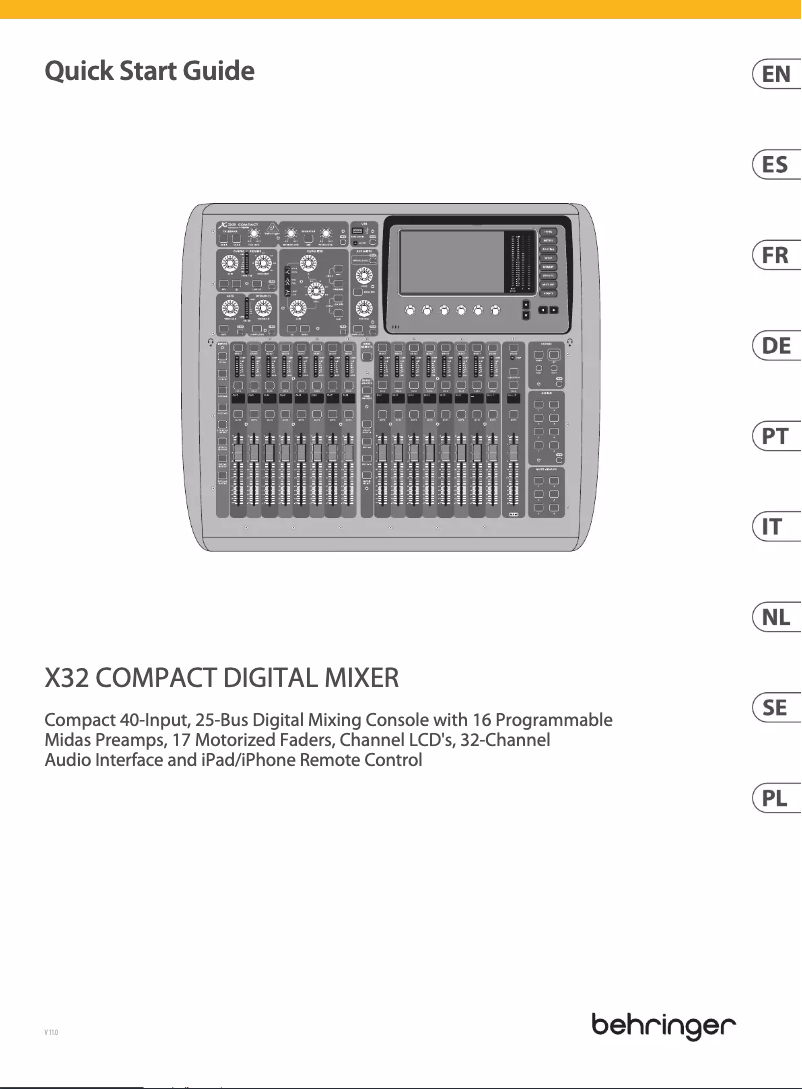 Page n°1 - Guide de démarrage rapide Behringer X32 Compact