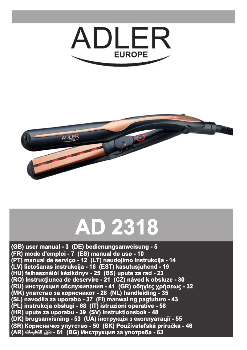 Image de la première page du manuel de l'appareil AD 2318